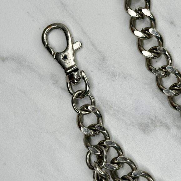 Chunky Draped Charm Chain Belt Silver Tone Y2K Festival One Size ✨ - Picture 2 of 16